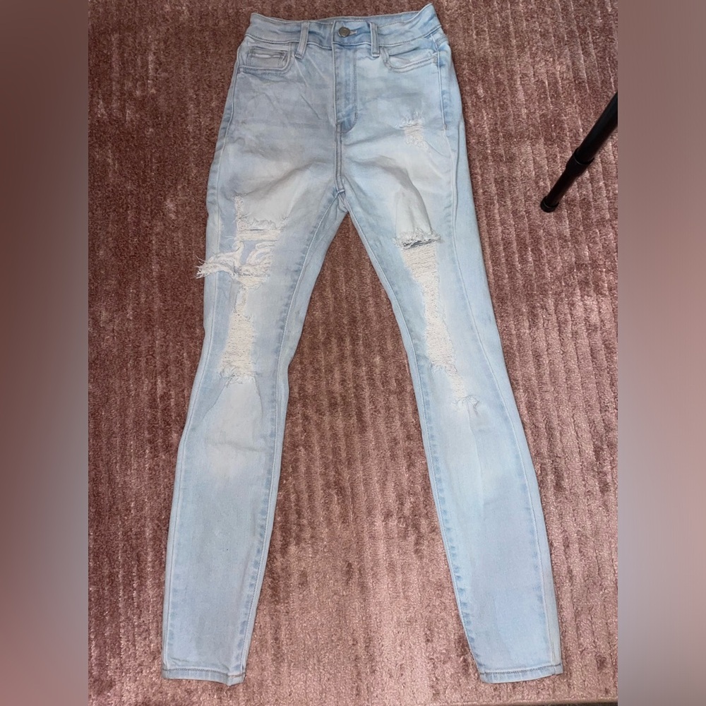 Cello Light Wash Distressed Skinny Jeans